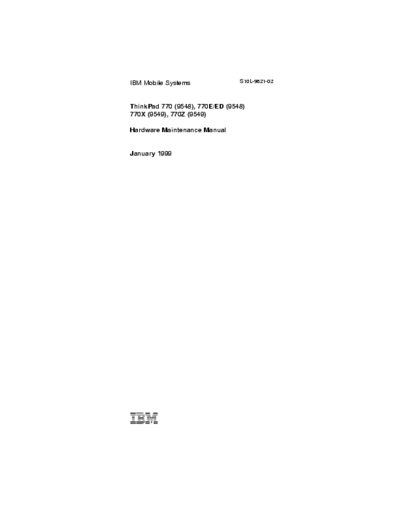 IBM ThinkPad 770 ThinkPad 770  service manual
